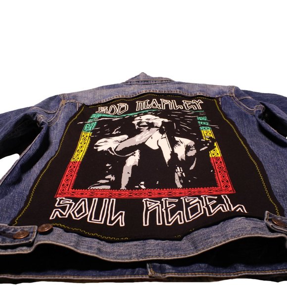 1 of  1 Bob Marley Jean Jacket - Picture 2 of 4